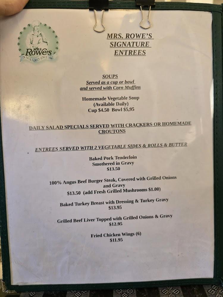 Mrs. Rowe's Family Restaurant & Catering Menu image 3