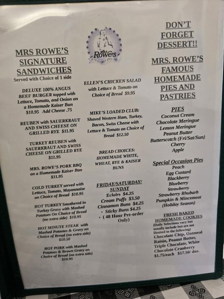 Mrs. Rowe's Family Restaurant & Catering Menu image 4